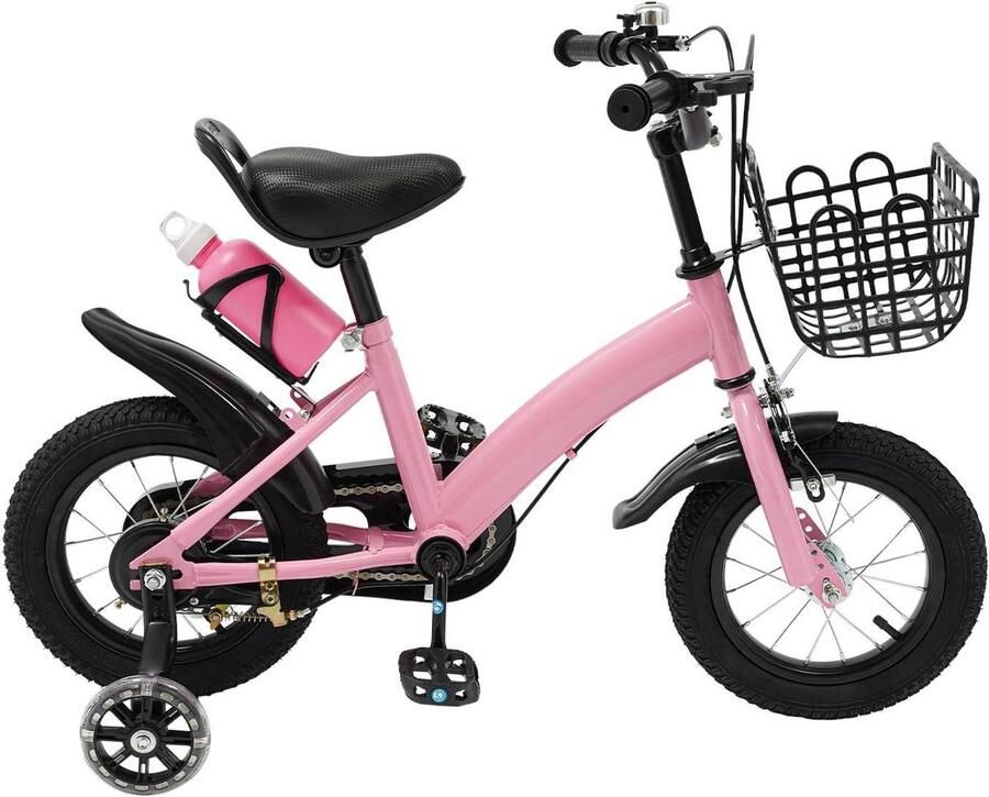 Kinderfiets Meisjes Loopfiets Peuter Leren Fietsen Inclusief Mand 12 inch Roze