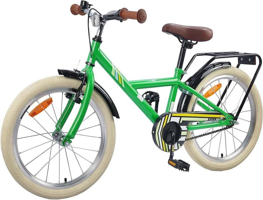 Kinderfiets Meisjes School en Vrije Tijd Verstelbaar Zadel en Stuur 24 Inch Groen