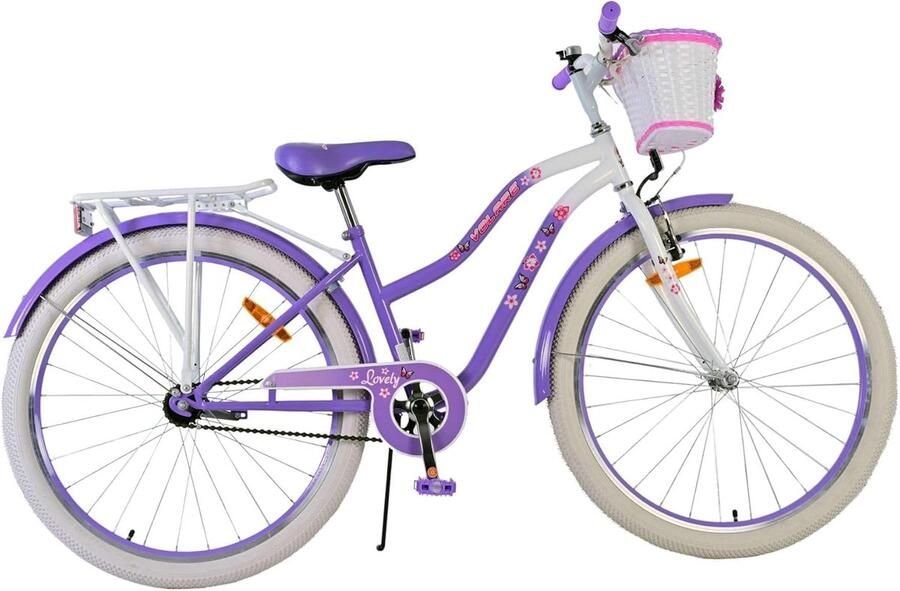 Kinderfiets Meisjes Vrolijke Fiets Dagelijks Gebruik Veilige Remmen 26 Inch Paars