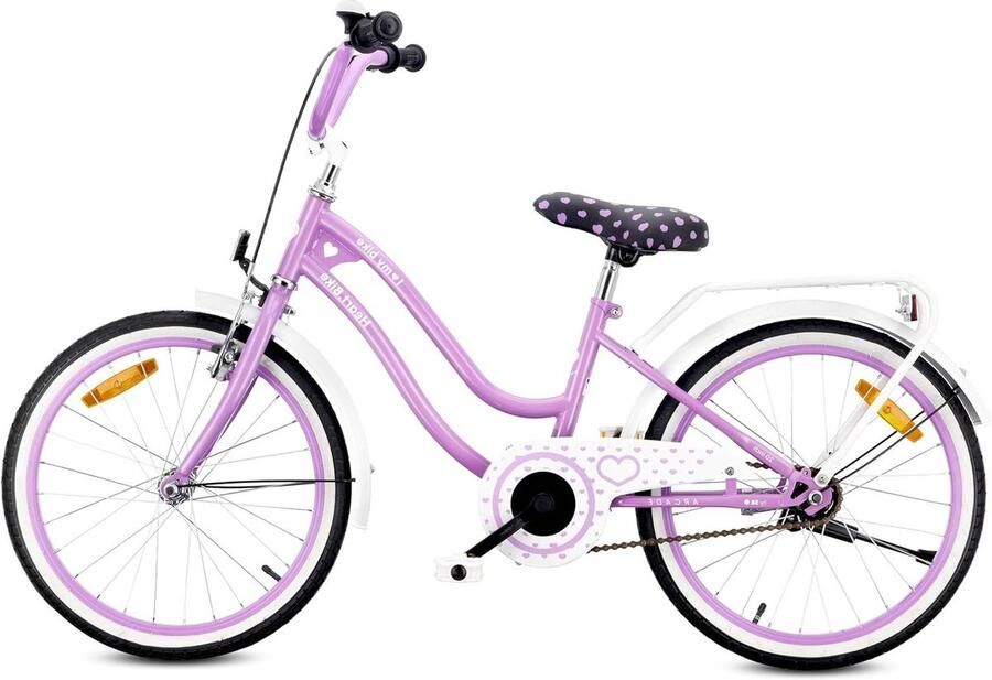 Kinderfiets Meisjesfiets 20 inch Veilig leren fietsen In hoogte verstelbaar 20 inch Paars