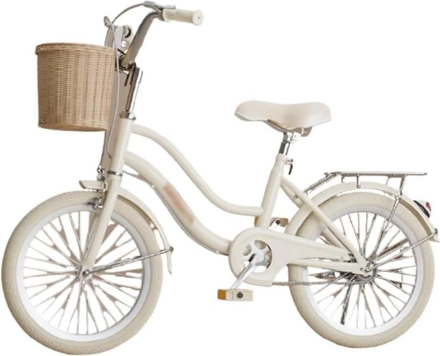 Kinderfiets Meisjesfiets Buiten spelen Met mand en bel 16 inch Beige