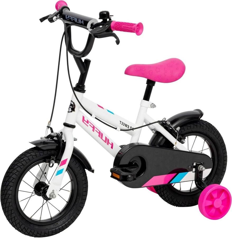 Kinderfiets Meisjesfiets Buiten spelen Stevig stalen frame 12 inch Wit