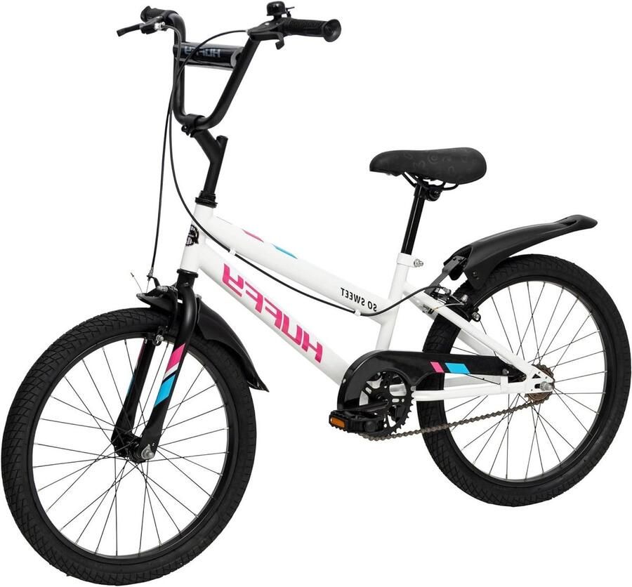 Kinderfiets Meisjesfiets Buiten spelen Stevig stalen frame 20 inch Wit