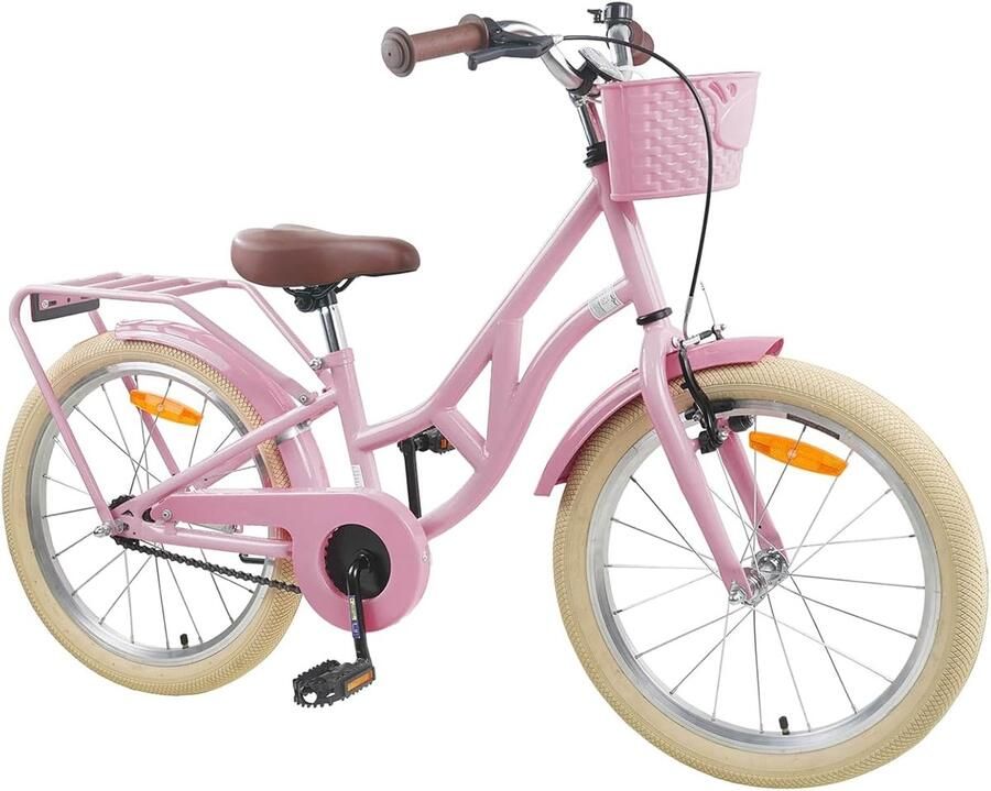 Kinderfiets Meisjesfiets Dagelijks Gebruik Stabiel Stalen Frame 24 inch Lichtroze