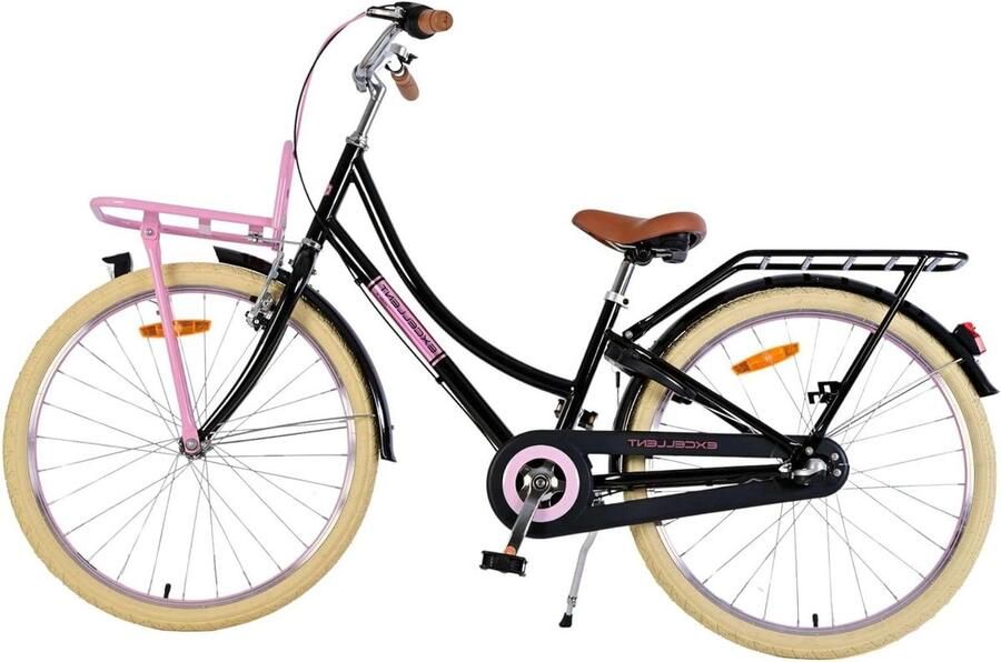 Kinderfiets Meisjesfiets Fietsen naar school 3 Versnellingen 24 inch Zwart