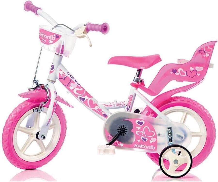 Kinderfiets Meisjesfiets Fietsje Leren Fietsen Met Steunwielen 12 inch Meerkleurig