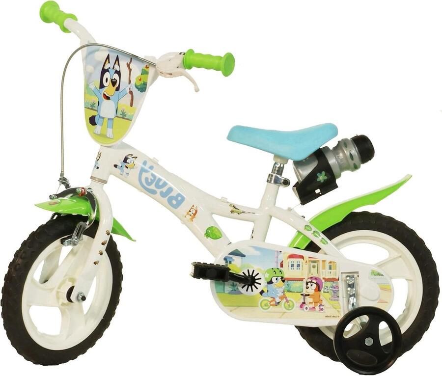 Kinderfiets sfiets sfiets Leren Fietsen Met Bluey Thema 12 Inch Wielmaat Veelkleurig