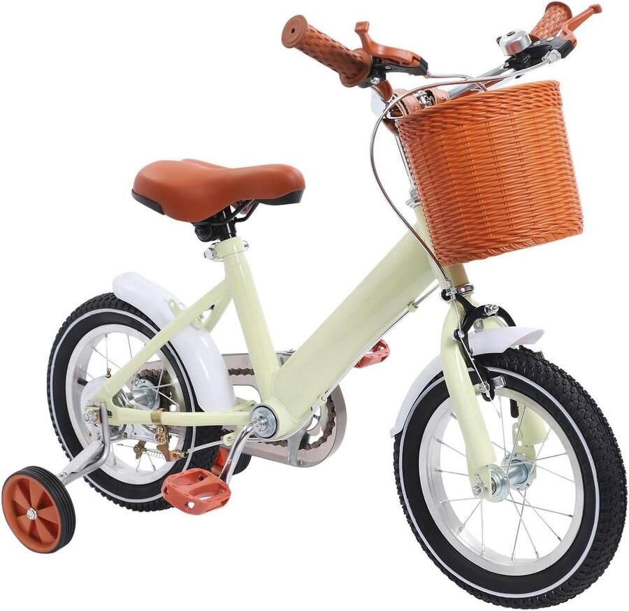 Kinderfiets sfiets sfiets Leren Fietsen Robuust Driehoekig Frame 12 Inch Geel