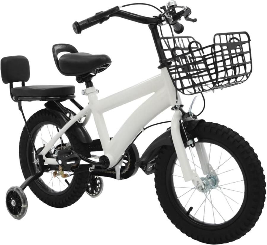 Kinderfiets sfiets sfiets Leren Fietsen Verstelbare Zithoogte 14 inch Zwart Wit