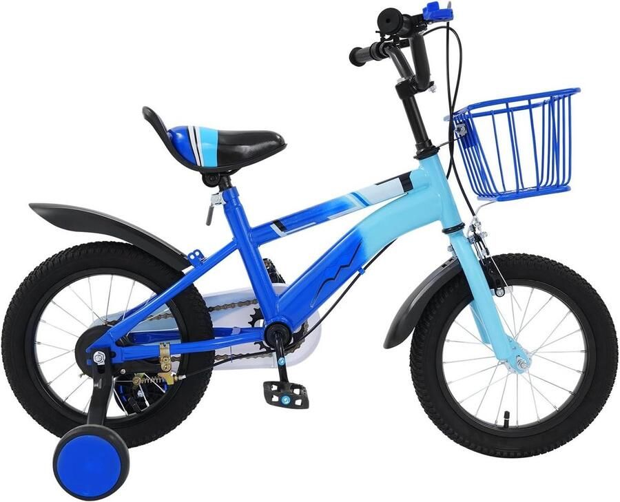 Kinderfiets sfiets sfiets Rijtraining Leren Inclusief d Bel 14 inch Blauw