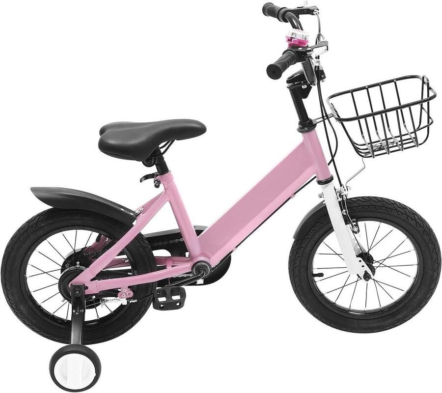Kinderfiets Meisjesfiets Kinderfiets Leren Fietsen Inclusief Zijwieltjes 14 inch Roze