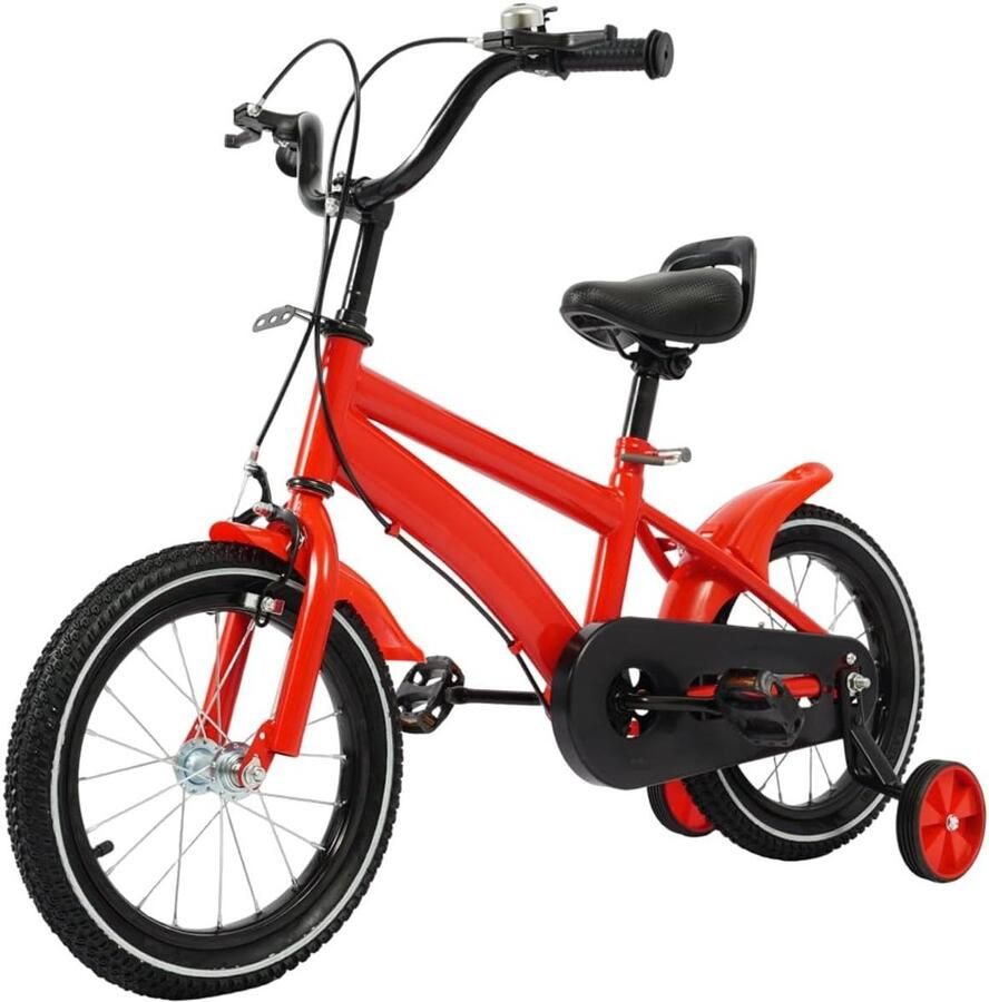 Kinderfiets Meisjesfiets Leerzaam rijden Veilige remmen 14 inch Rood