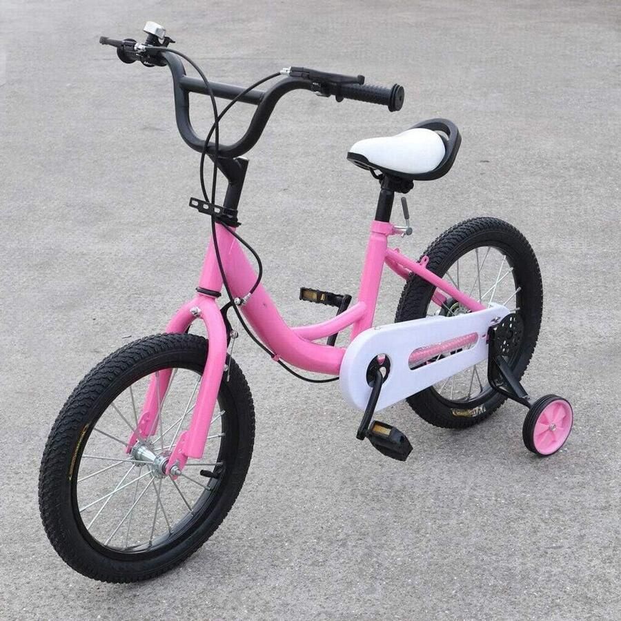 Kinderfiets Meisjesfiets Leren Fietsen Dubbele Remtechnologie 16 Inch Roze