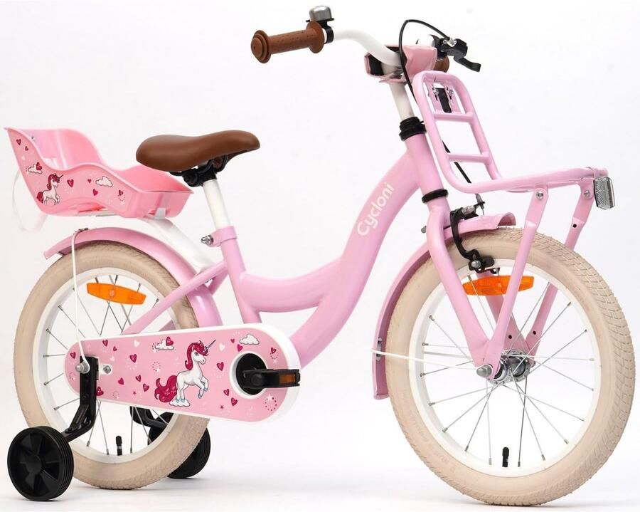 Kinderfiets Meisjesfiets Leren Fietsen Inclusief Zijwieltjes 14 Inch Roze