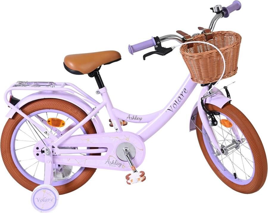 Kinderfiets Meisjesfiets Leren Fietsen Inclusief Zijwieltjes 16 Inch Paars Pastel