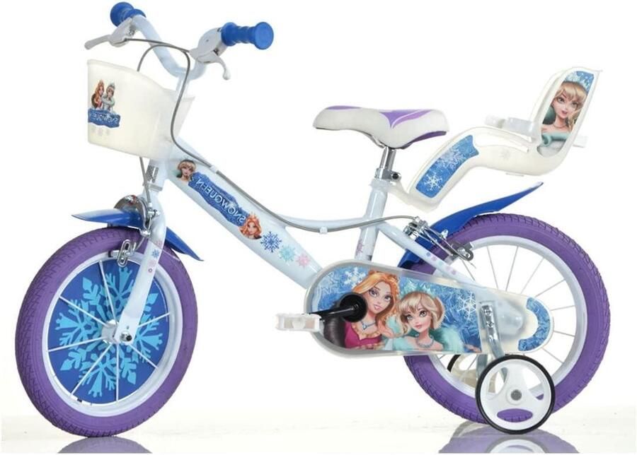 Kinderfiets Meisjesfiets Leren Fietsen Met Mand en Poppenhouder 16 inch Wit