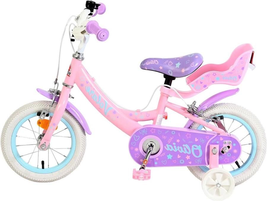 Kinderfiets Meisjesfiets Leren Fietsen Met Zijwieltjes 12 Inch Roze Pastel