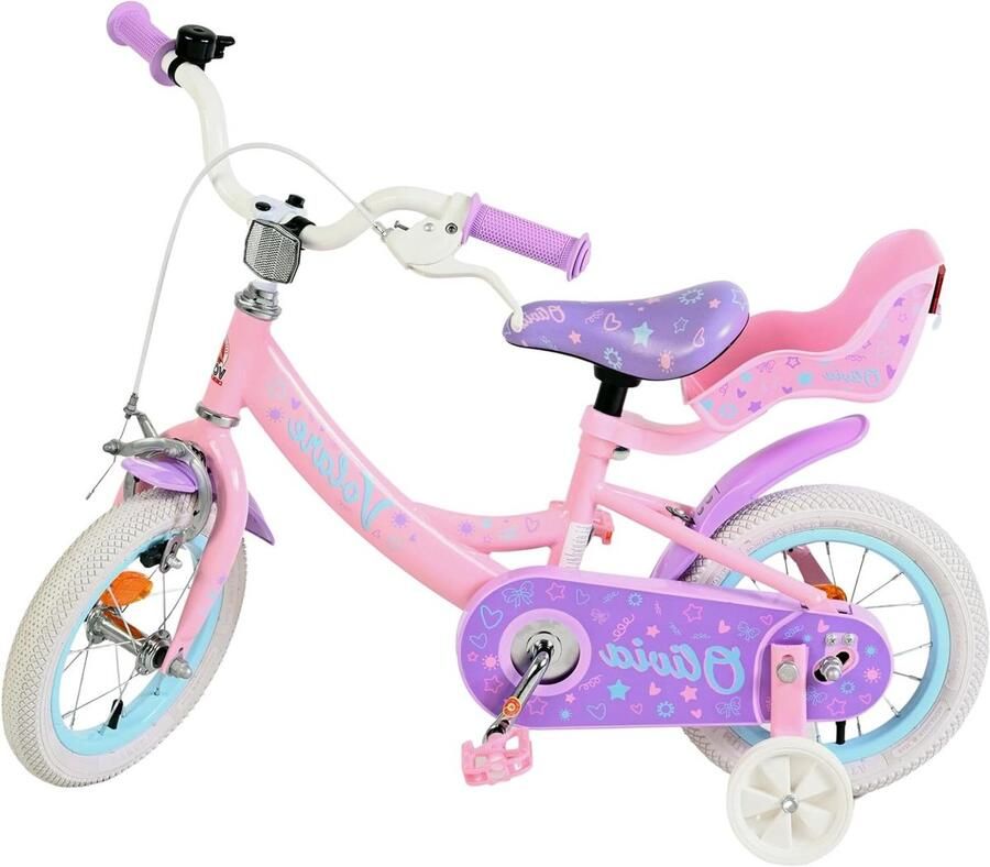 Kinderfiets Meisjesfiets Leren fietsen Veilige remmen 12 inch Roze