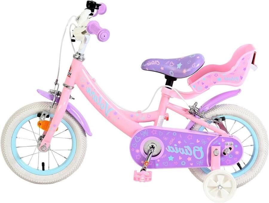 Kinderfiets Meisjesfiets Leren fietsen Veiligheidsremmen 12 inch Roze