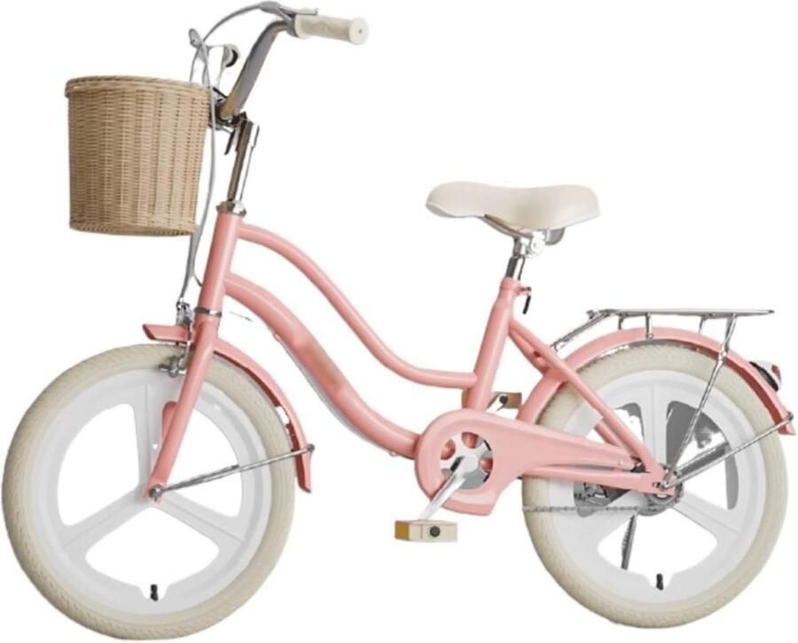 Kinderfiets Meisjesfiets Rijfiets Leren Fietsen Terugtraprem 18 inch Roze