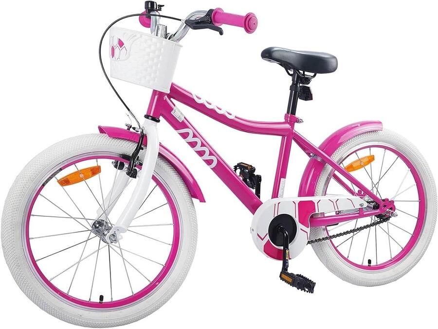 Kinderfiets Meisjesfiets Stadsritten Verstelbaar stuur en zadel 20 inch Roze