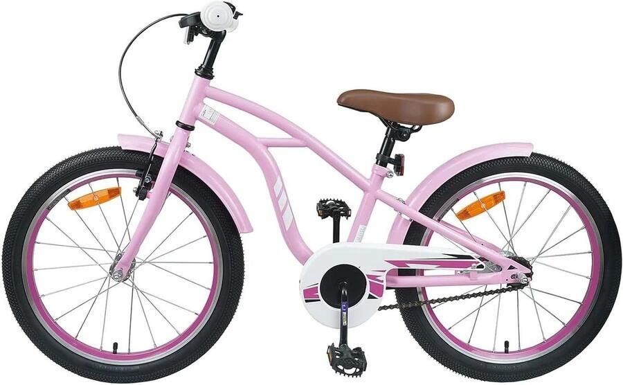 Kinderfiets Meisjesfiets Kinderloopfiets Vrije Tijd Uitstapjes Robuust Stalen Frame 18 inch Lichtroze