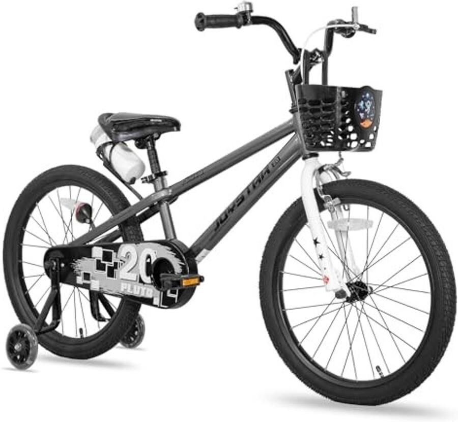 Kinderfiets met d en stabilisatoren 20 Inch Groen Grijs