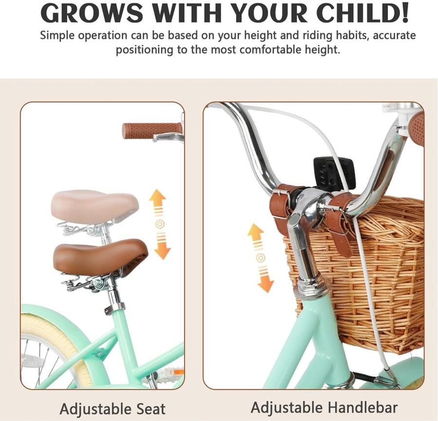 Kinderfiets met d voor Kinderen van 3-10 Jaar Maten