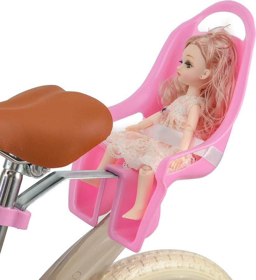 Kinderfiets met poppenzitje en stickers Doe-het-zelf fietsaccessoires voor meisjes