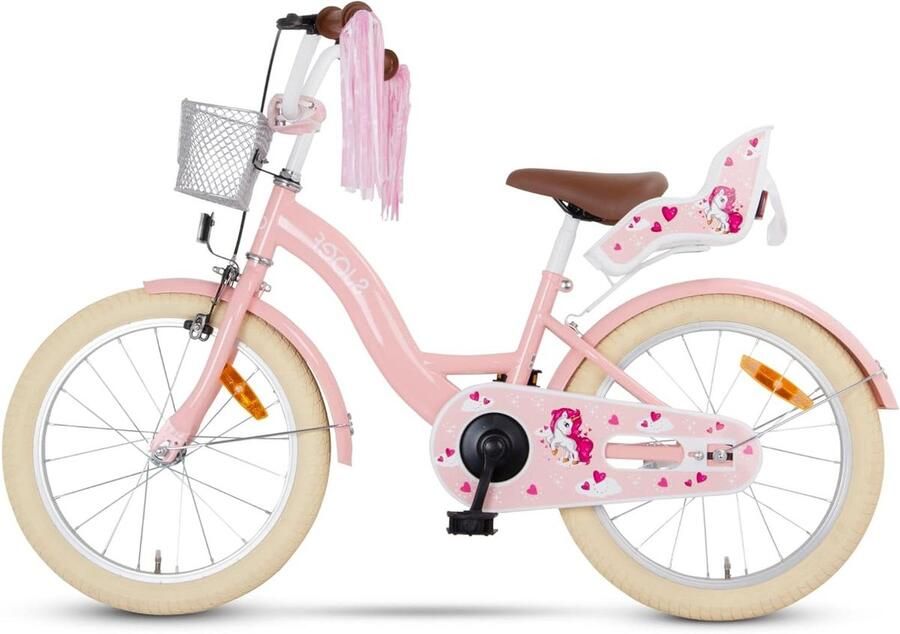 Kinderfiets met Poppenzitje Meisjesfiets Buiten Fietsen Verstelbaar Zadel en Stuur 18 inch Roze