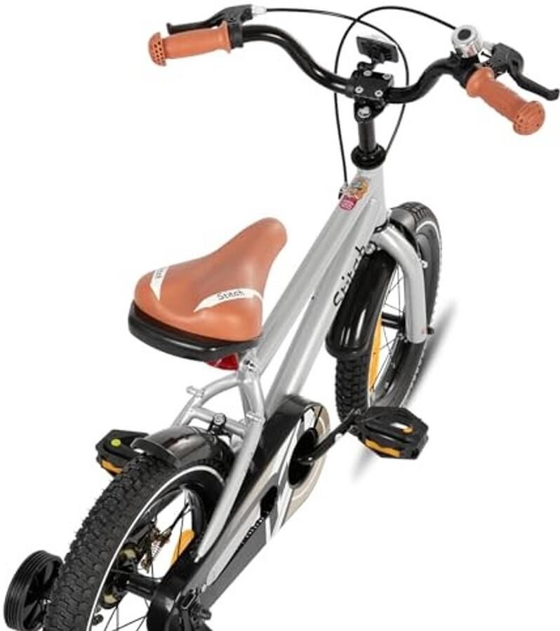 Kinderfiets met Stabilisatoren 14 Inch Blauw Beige Groen Roze