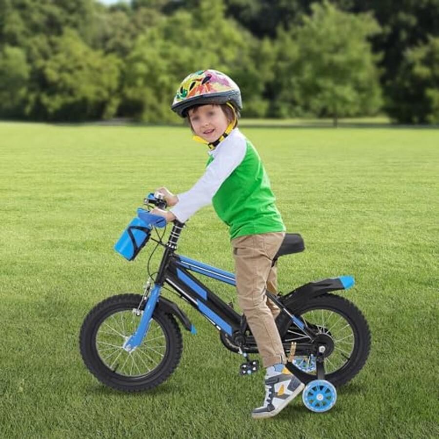 Kinderfiets met Steunwielen en Verstelbaar Frame