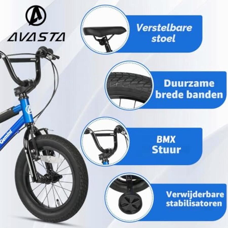 Kinderfiets met Steunwielen in Kleuren