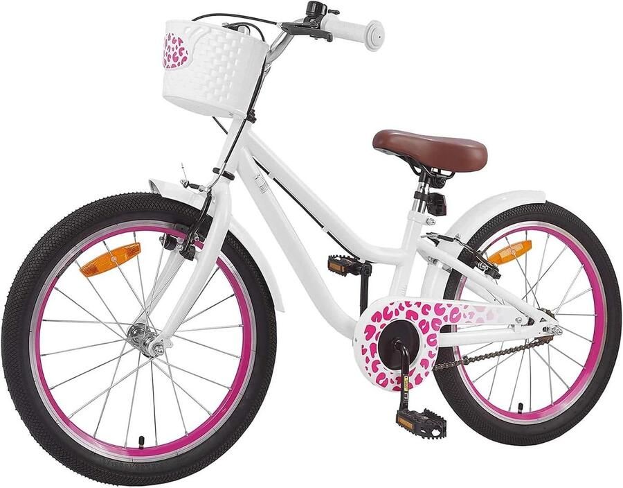 Kinderfiets met steunwielen sfiets sfiets Fietstraining Leren Verstelbaar Zadel Stuur 20 inch Wit