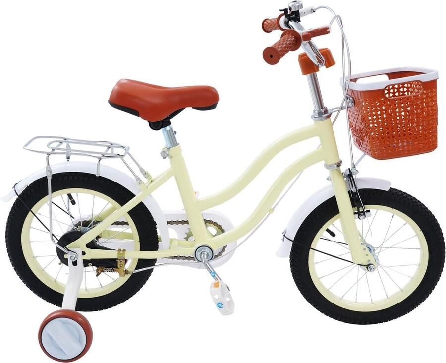 Kinderfiets met steunwielen Loopfiets voor peuters Leren fietsen In hoogte verstelbaar 14 inch Roze