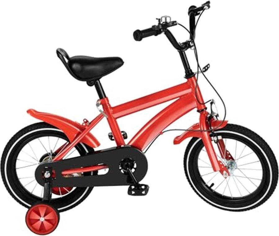 Kinderfiets met Steunwielen voor en 14 Inch Voor 2 tot 4 Jaar Oud