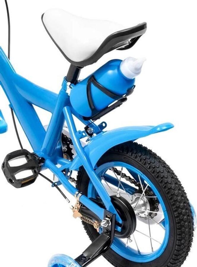 Kinderfiets Met Zijwielen 12 Inch Stoere Fiets Voor Kinderen 2-4 Jaar – Verstelbaar Zadel En Stuur – Met Opbergbak En d Perfect Voor Leren Fietsen Verstelbare Hoogte Carbon Staal & Zijwieltjes Blauw