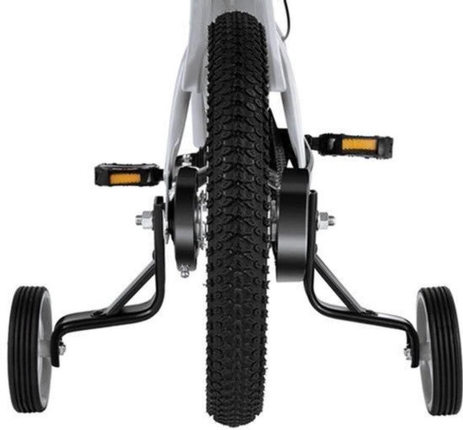 Kinderfiets Met Zijwielen 14Inch Stoere Fiets Voor Kinderen 2-4 Jaar – Verstelbaar Zadel En Stuur – Met Opbergbak En d Perfect Voor Leren Fietsen Verstelbare Hoogte Carbon Staal & Zijwieltjes Wit - Foto 3