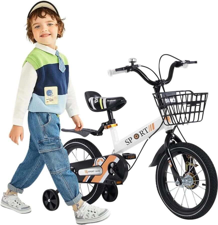 Kinderfiets met Zijwielen en d 12 t m 18 inch voor en (2-8 jaar)
