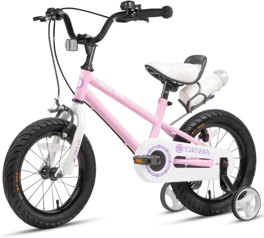 Kinderfiets met zijwielen Loopfiets Kinderloopfiets Leren fietsen Meegroeiend frame 16 inch Roze