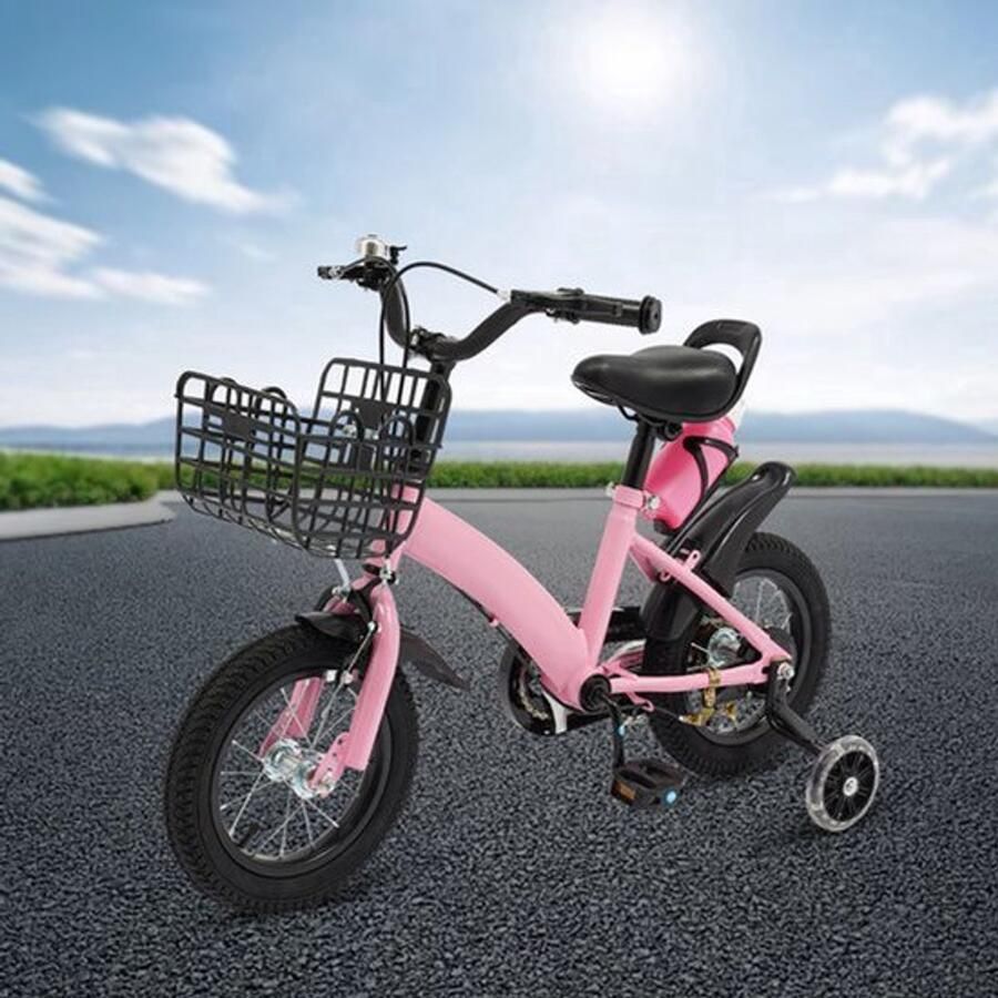 Kinderfiets Met Zijwieltjes Blauw 12 Inch Koolstofstaal Frame Voor Kinderen 2-5 Jaar - Foto 2