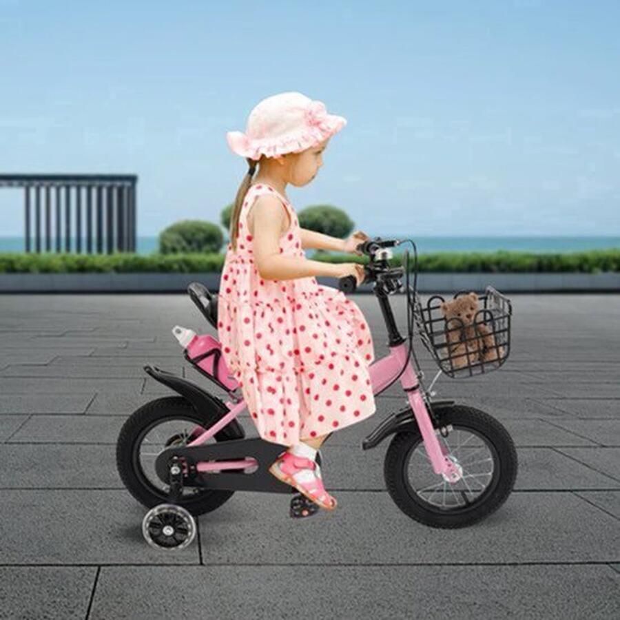 Kinderfiets Met Zijwieltjes Blauw 12 Inch Koolstofstaal Frame Voor Kinderen 2-5 Jaar - Foto 4