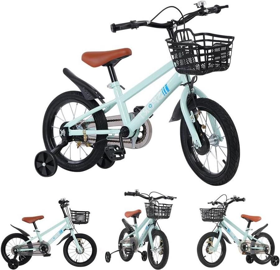 Kinderfiets met zijwieltjes en d 12 14 16 18 inch loopfiets voor en