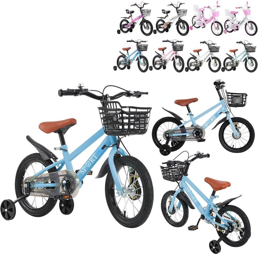 Kinderfiets met zijwieltjes en d 12 14 of 16 inch