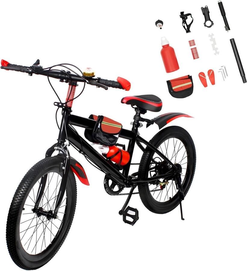 Kinderfiets Mountainbike Buiten Fietsen 7 Versnellingen 20 Inch Rood