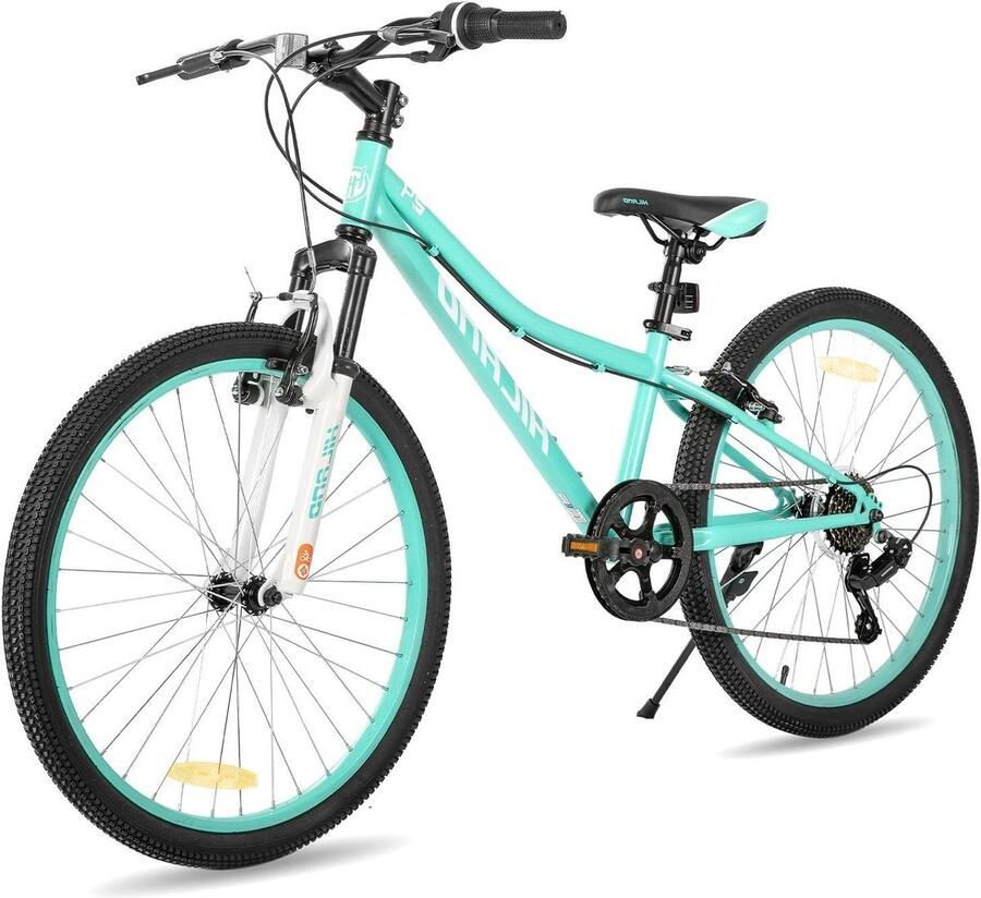 Kinderfiets Mountainbike Jeugdfiets MTB Buiten Fietsen Verende Voorvork 24 inch Mint Groen