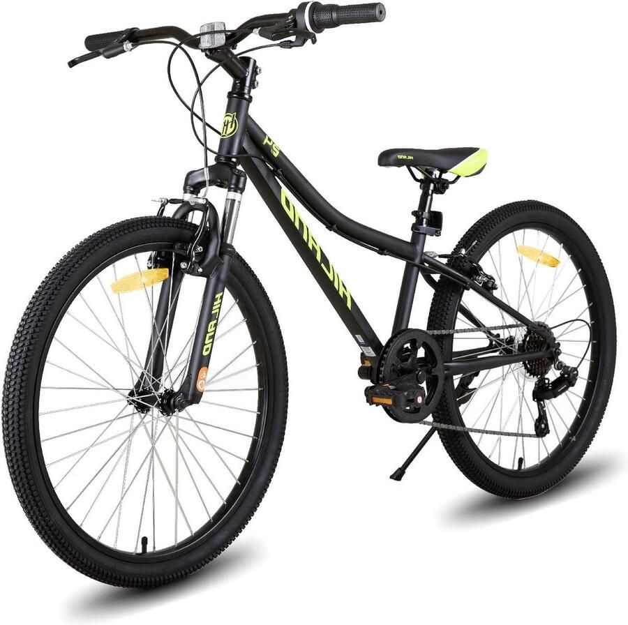 Kinderfiets Mountainbike Jeugdfiets MTB Buiten Fietsen Verende Voorvork 24 Inch Zwart