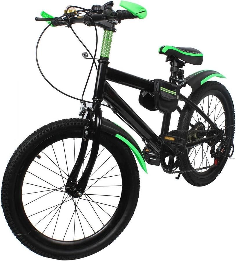 Kinderfiets Mountainbike Fiets Buiten Avontuur Dubbele Schijfrem 20 Inch Groen