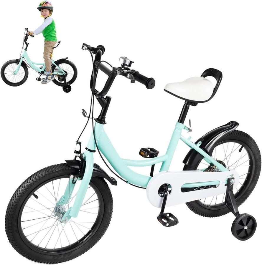Kinderfiets Mountainbike Fiets Buiten Spelen In Hoogte Verstelbaar 16 Inch Wielen Groen