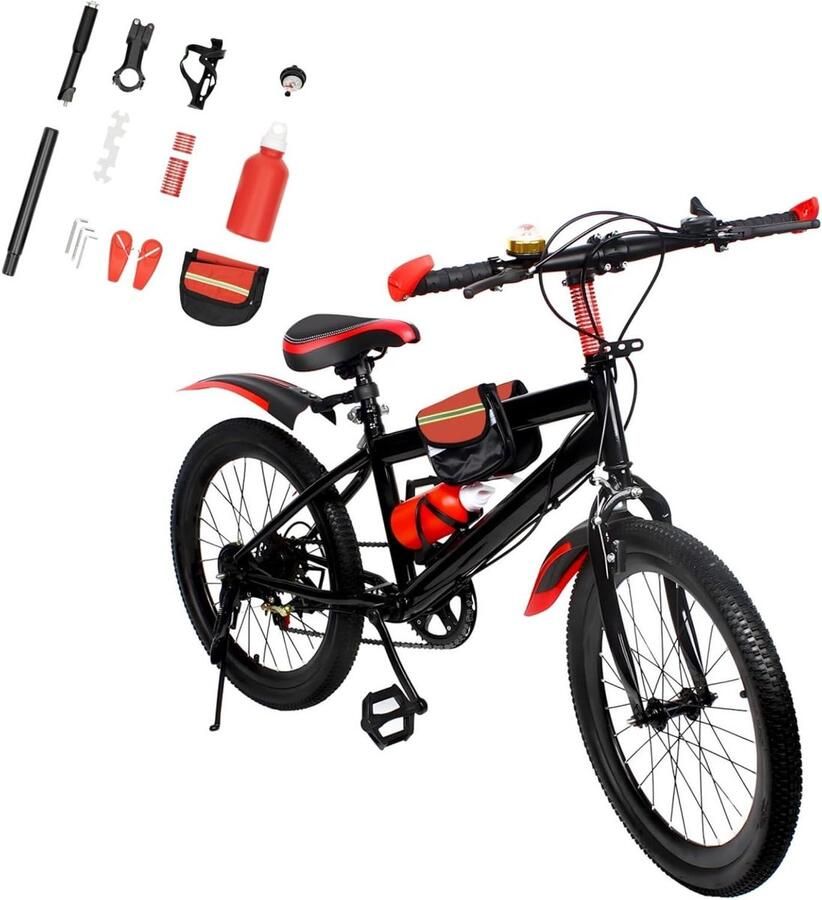 Kinderfiets Mountainbike sfiets Buiten Fietsen 7 Versnellingen 20 Inch Wielen Rood